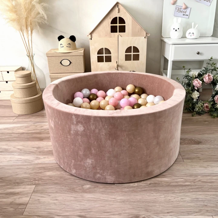 set - ballpit40x90 - Velvet Beige - white, pearl, gold, metallic beige, powder pink, baby pink.jpeg