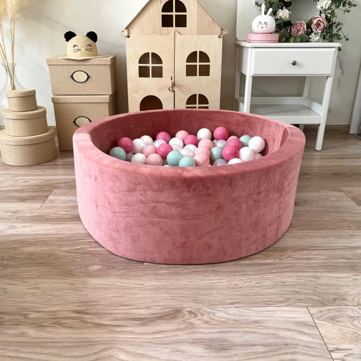 set -ballpit30x90 - Velvet Dirty Pink - white, pearl, powder pink, dirty pink, light mint.jpeg