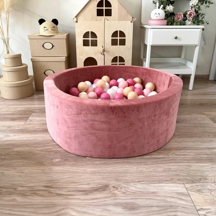 set -ballpit30x90 - Velvet Dirty Pink - white, pearl, powder pink, dirty pink, metallic beige.jpeg