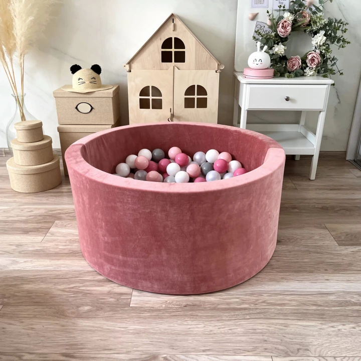 set - ballpit40x90 - Velvet Dirty Pink - white, pearl, grey, powder pink, dirty pink.jpeg