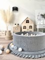 Suchy basen z kulkami Velvet 30x90 szary + piłeczki   