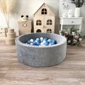 Suchy basen z kulkami Velvet 30x90 szary + piłeczki   