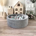 Suchy basen z kulkami Velvet 30x90 szary + piłeczki   