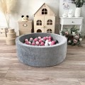 Suchy basen z kulkami Velvet 30x90 szary + piłeczki   