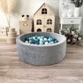Suchy basen z kulkami Velvet 30x90 szary + piłeczki   