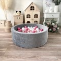 Suchy basen z kulkami Velvet 30x90 szary + piłeczki   