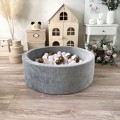 Suchy basen z kulkami Velvet 30x90 szary + piłeczki   