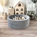 Suchy basen z kulkami Velvet 30x90 szary + piłeczki   