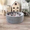 Suchy basen z kulkami Velvet 30x90 szary + piłeczki   