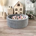 Suchy basen z kulkami Velvet 30x90 szary + piłeczki   