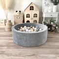 Suchy basen z kulkami Velvet 30x90 szary + piłeczki   