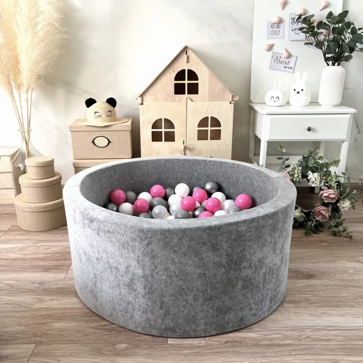 set - ballpit40x90 - Velvet Grey Melange - white, pearl, grey, silver, pink.jpeg