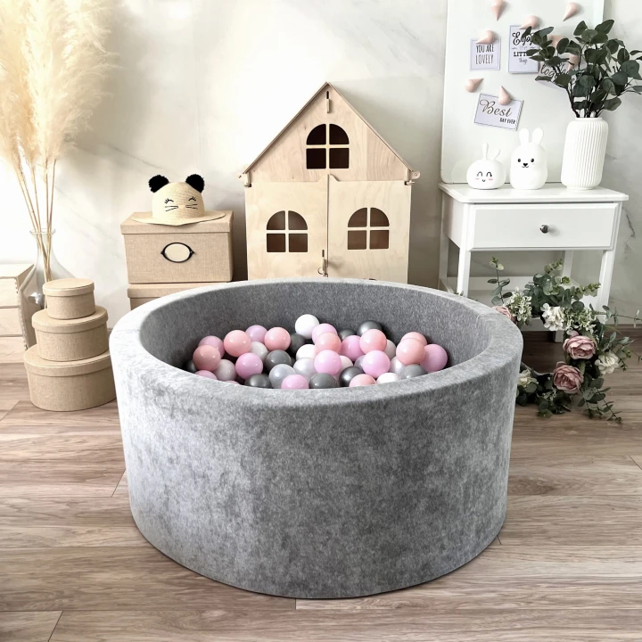 set - ballpit40x90 - Velvet Grey Melange - white, pearl, grey, silver, powder pink, baby pink.jpeg