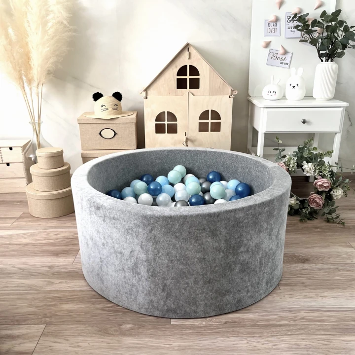 set - ballpit40x90 - Velvet Grey Melange - white, pearl, silver, azure, metallic navy, light mint.jpeg
