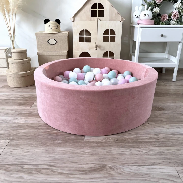 set - ballpit30x90 - Velvet Pink - white, pearl, powder pink, baby pink, light mint.jpeg