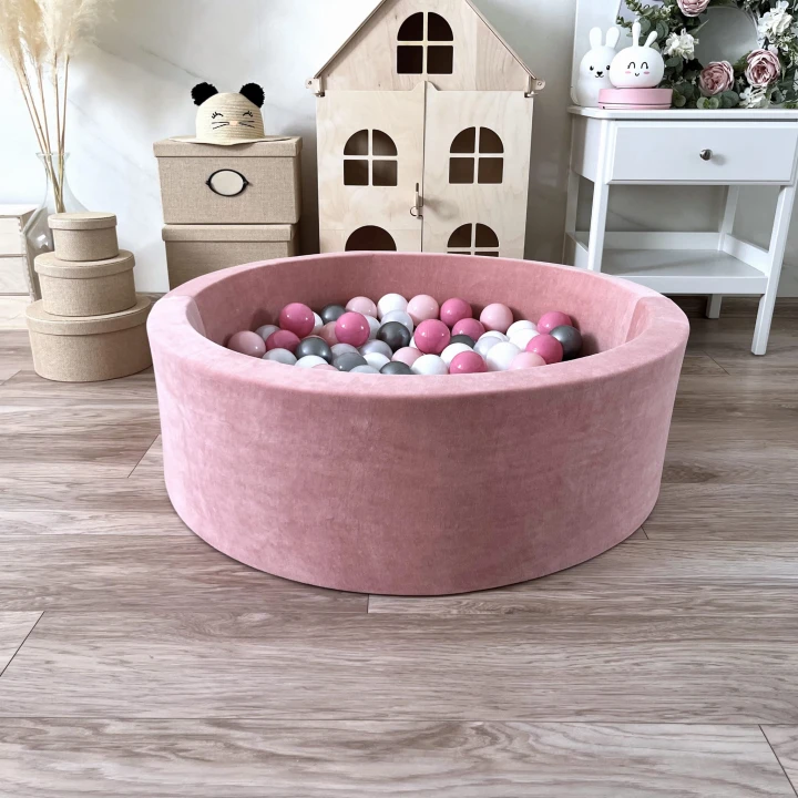 set - ballpit30x90 - Velvet Pink - white, pearl, silver, powder pink, dirty pink.jpeg