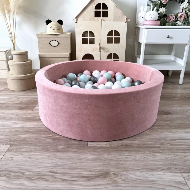 set - ballpit30x90 - Velvet Pink - white, pearl, silver, powder pink, light mint.jpeg