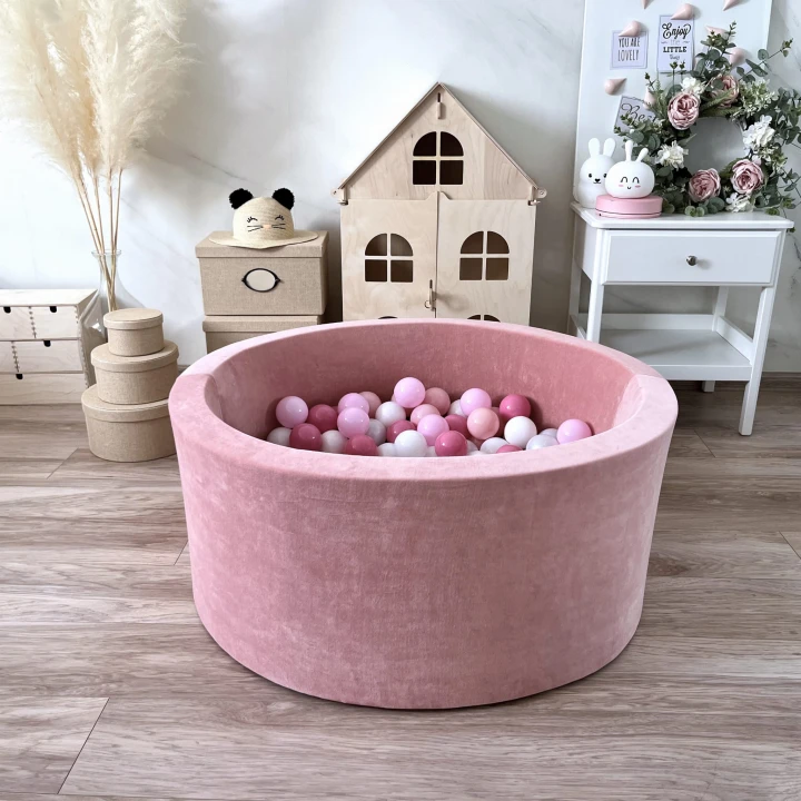 set - ballpit40x90 - Velvet Pink - white, powder pink, baby pink, dirty pink.jpeg