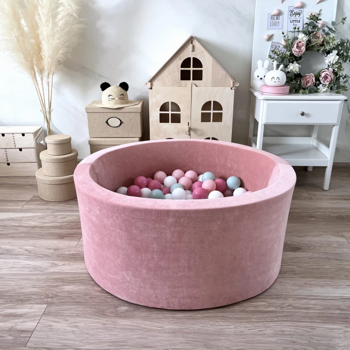 set - ballpit40x90 - Velvet Pink - white, powder pink, dirty pink, light mint.jpeg
