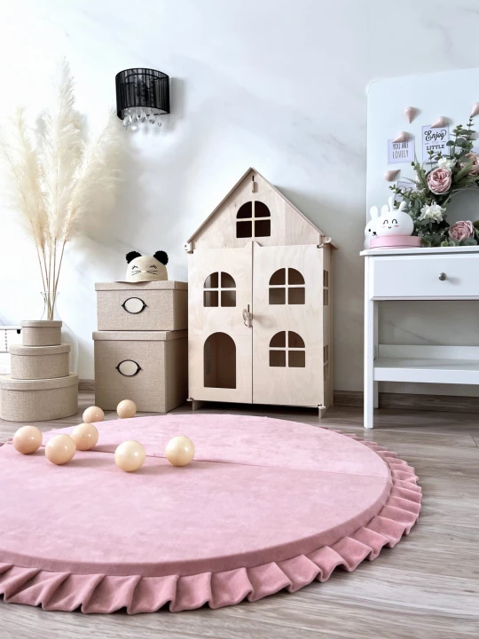 Velvet foldabe  playmats pink-round 2.jpeg