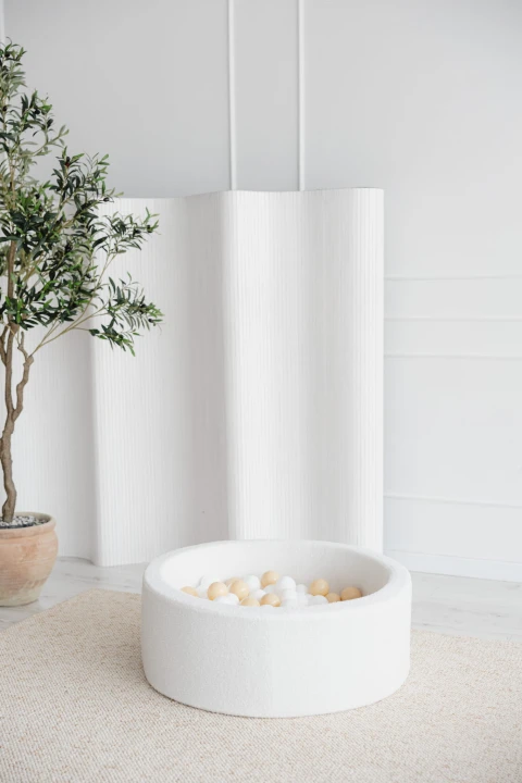 Suchy basen z kulkami dla dzieci boucle biały