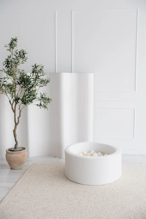 Suchy basen z piłkami dla dzieci boucle biały