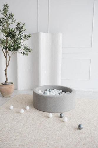 Suchy basen z kulkami dla dzieci boucle szary