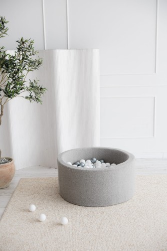 Suchy basen z kulkami dla dzieci boucle szary