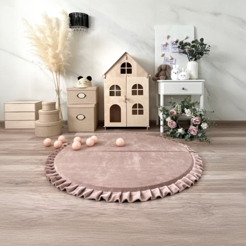 Velvet foldabe  playmats beige-round 1.jpeg