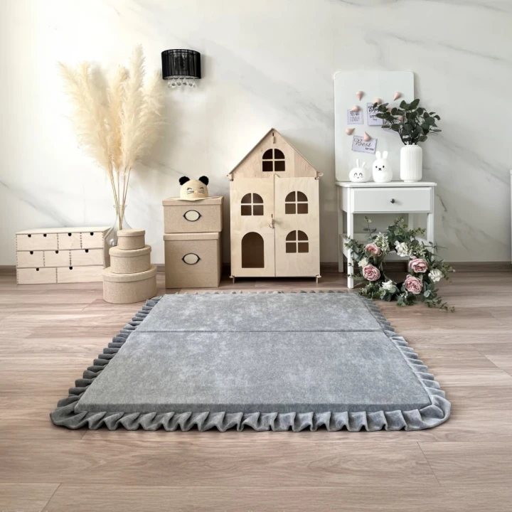 Velvet foldabe  playmats grey melange-square 5.jpeg