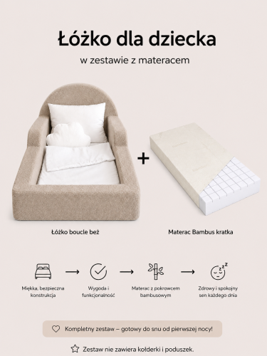 łóżko boucle beż + materac  bambus kratka.png