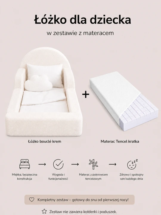 łóżko boucle krem + materac tencel kratka.png