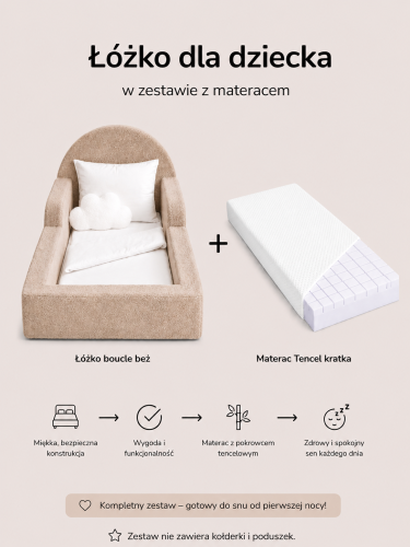 łóżko boucle beż+ materac tencel kratka.png