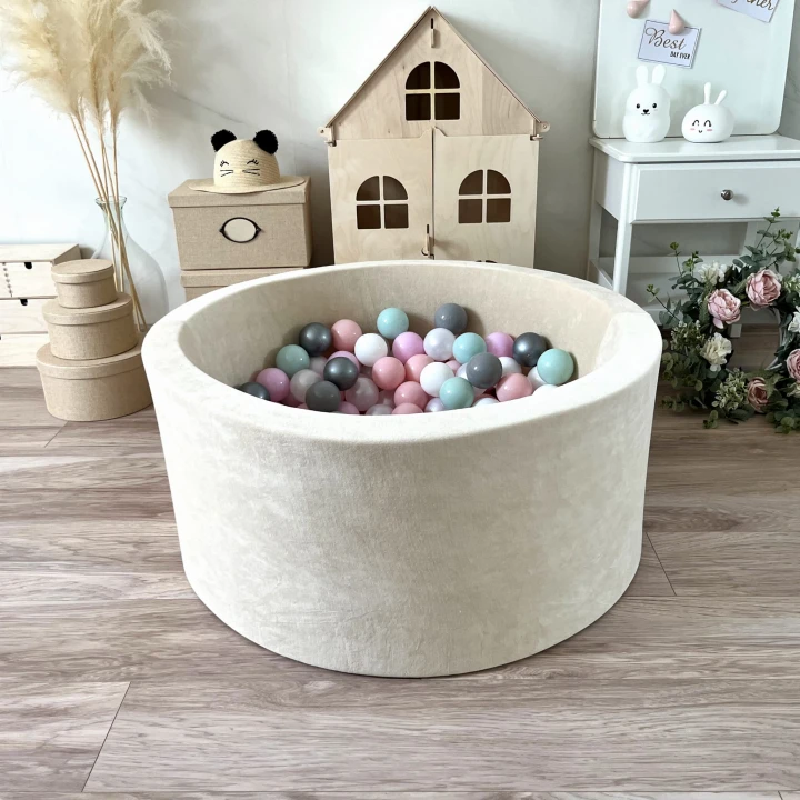 set - ballpit40x90 - Velvet Creme - white, pearl, grey, silver, powder pink, baby pink, light mint.jpeg