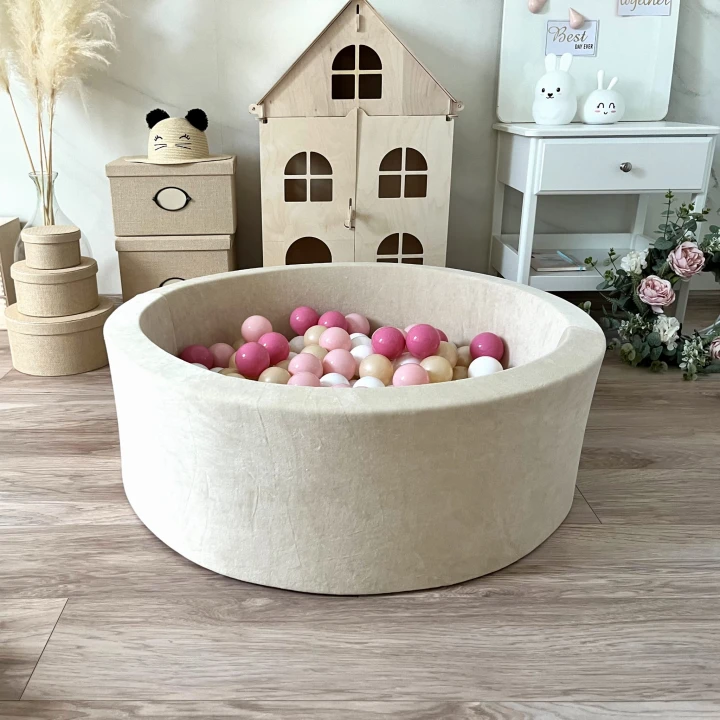 basen dla dziewczynki beżowo różowy - Velvet kremowy- biały, metaliczny beż, puder róż, brudny róż.jpeg