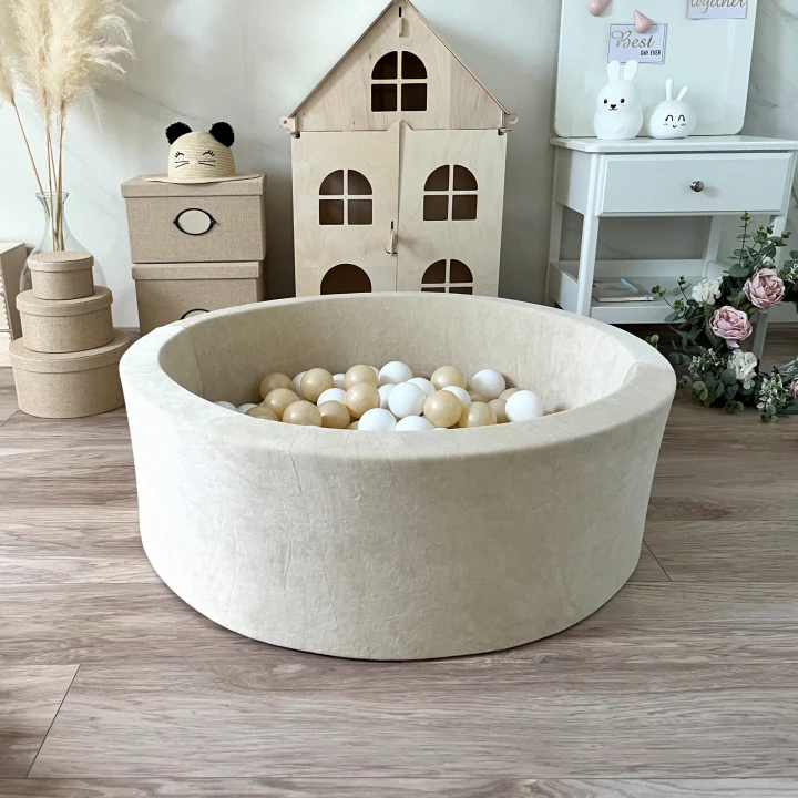 basen z kulkami 30x90 - Velvet Creme - biały_metaliczny beż.jpeg